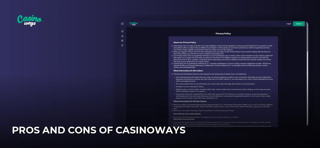 Casinoways website screenshot