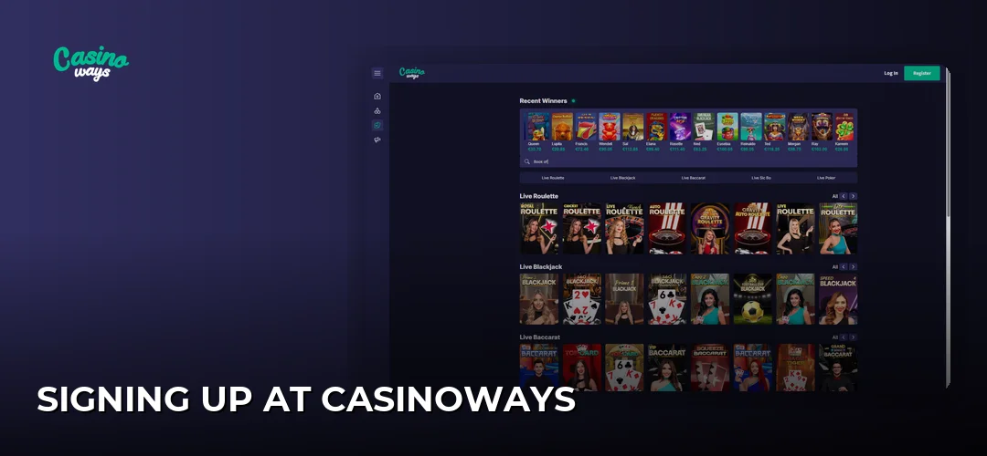 Casinoways website screenshot
