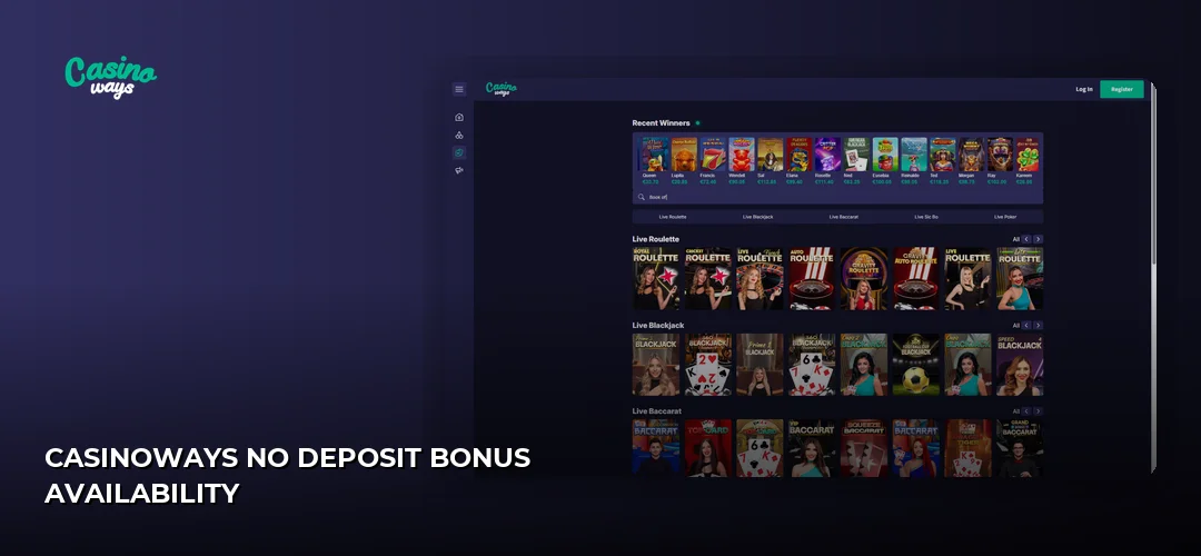 Casinoways website screenshot